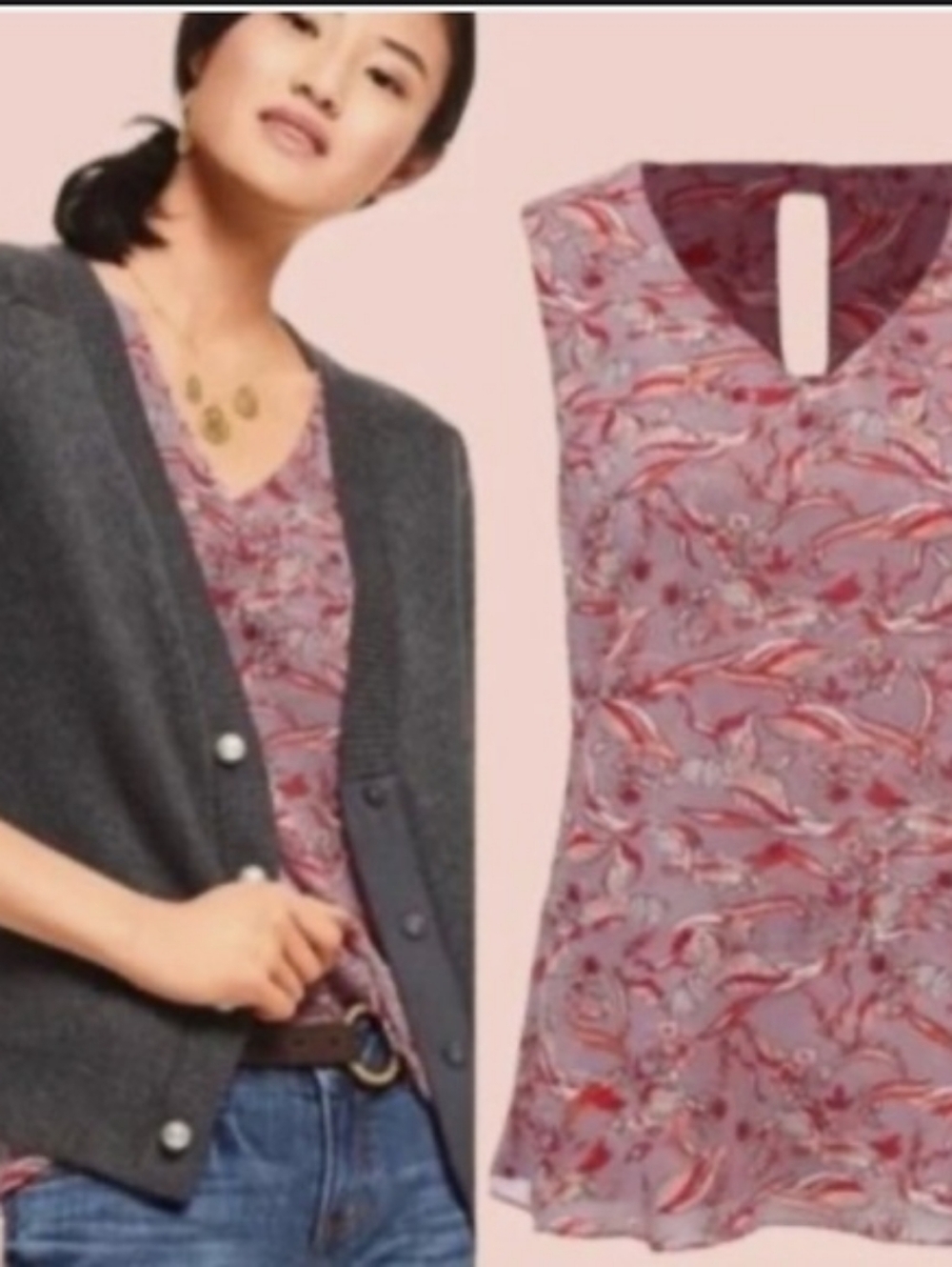 CAbi Good Luck Sleeveless Peplum Blouse In S NWOT